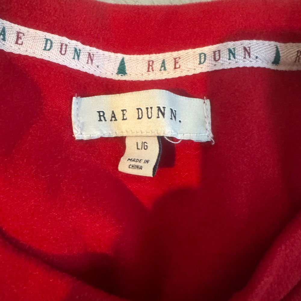 Rae Dunn Red Fleece Pullover. 2 piece jogger set. - Picture 2 of 4